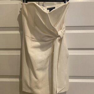 French Connection Whisper Strapless Bow White Dress